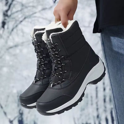 FrostLift Waterproof Wedge Snow Boots – Women's Fur-Lined Platform Ankle & Thigh High Winter Boots