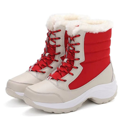 FrostLift Waterproof Wedge Snow Boots  Womens FurLined Platform Ankle  Thigh High Winter Boots 9