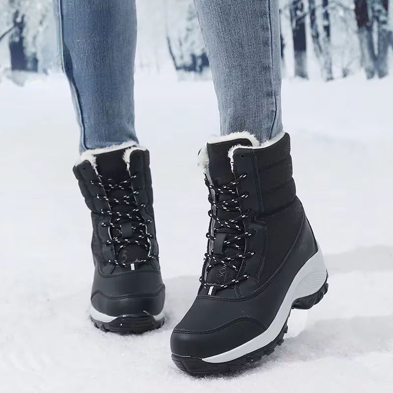 FrostLift Waterproof Wedge Snow Boots  Womens FurLined Platform Ankle  Thigh High Winter Boots 1