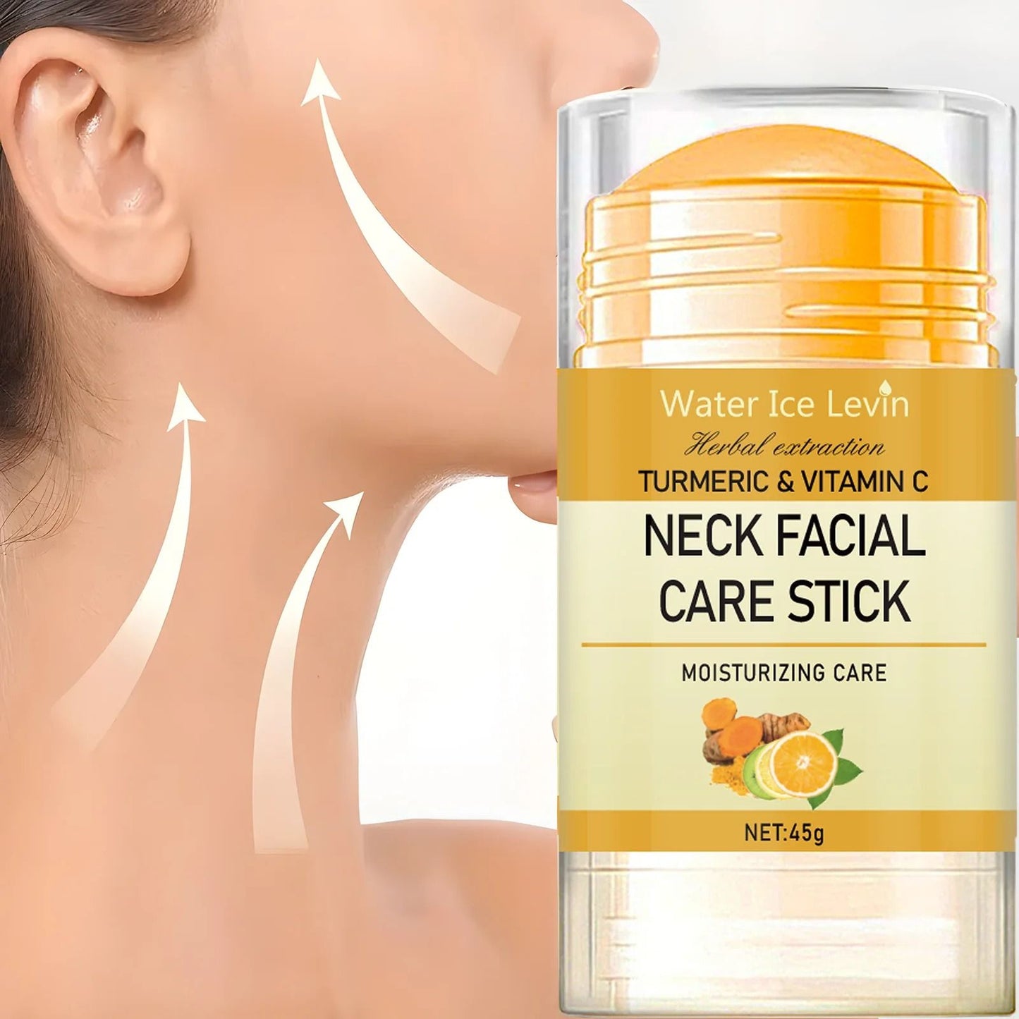 Turmeric Vitamin C Neck Facia Care Wrinkle Lines Lifting Whitening Tighten Double Chin Cream Stick