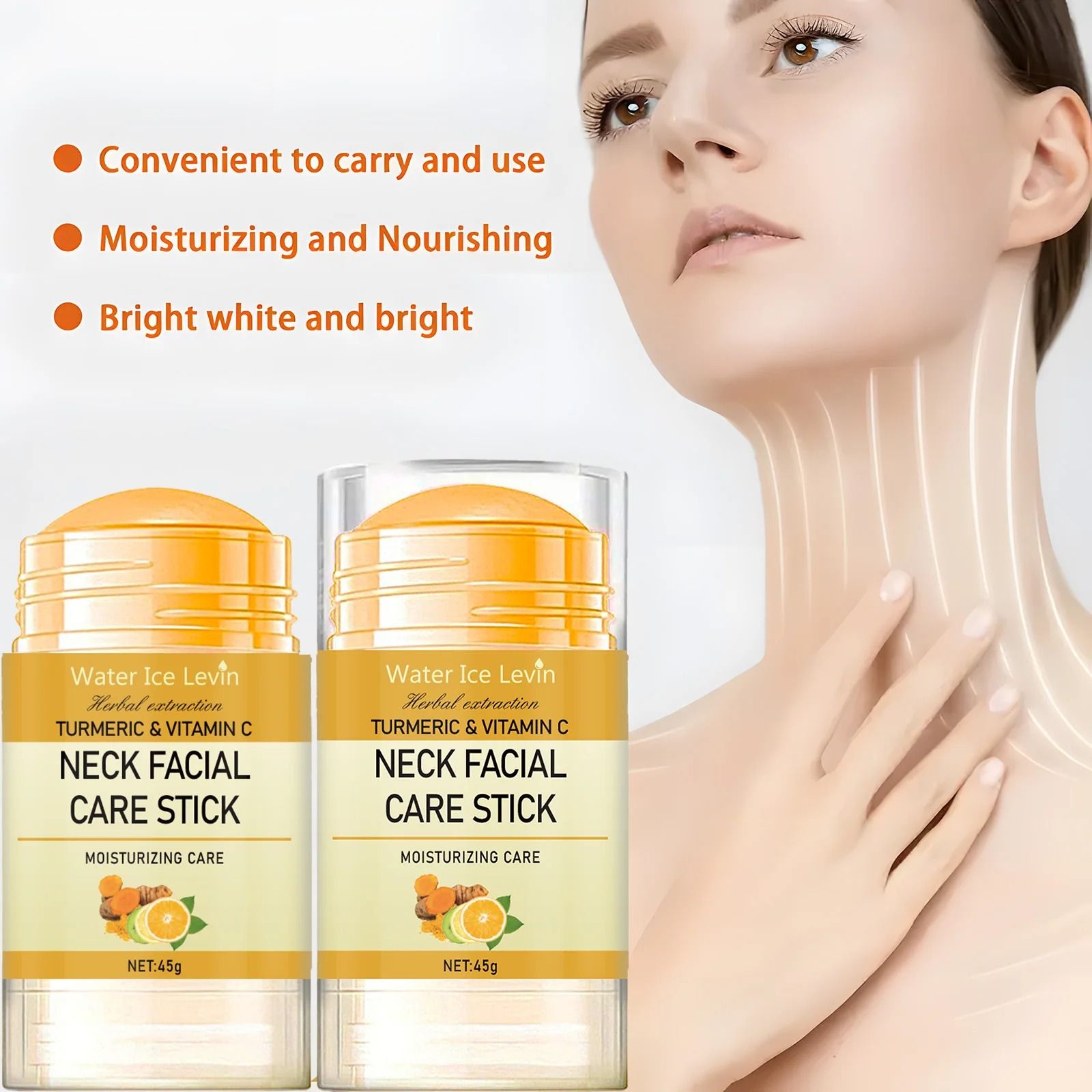 Turmeric Vitamin C Neck Facia Care Wrinkle Lines Lifting Whitening Tighten Double Chin Cream Stick 5