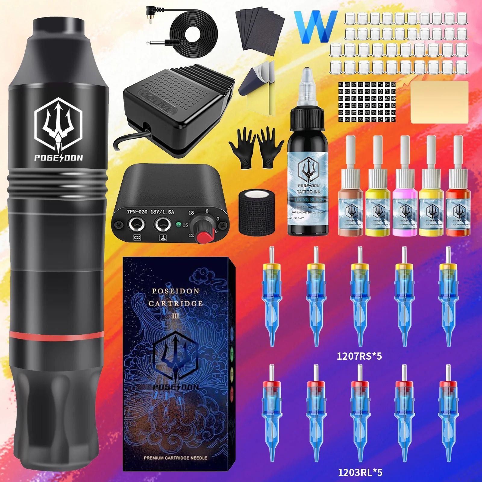 Professional Tattoo Pen Kit With Needles And Accessories For Permanent Makeup And Body Art 1