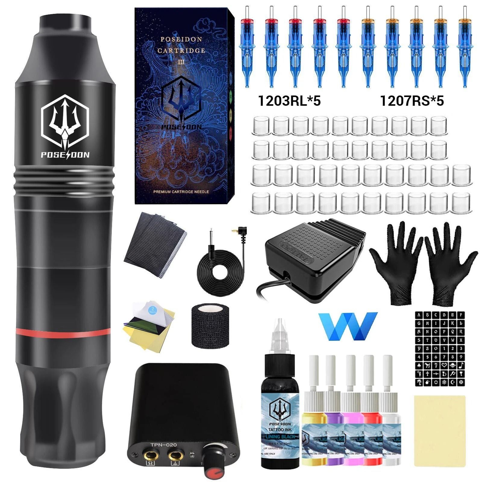Professional Tattoo Pen Kit With Needles And Accessories For Permanent Makeup And Body Art 7