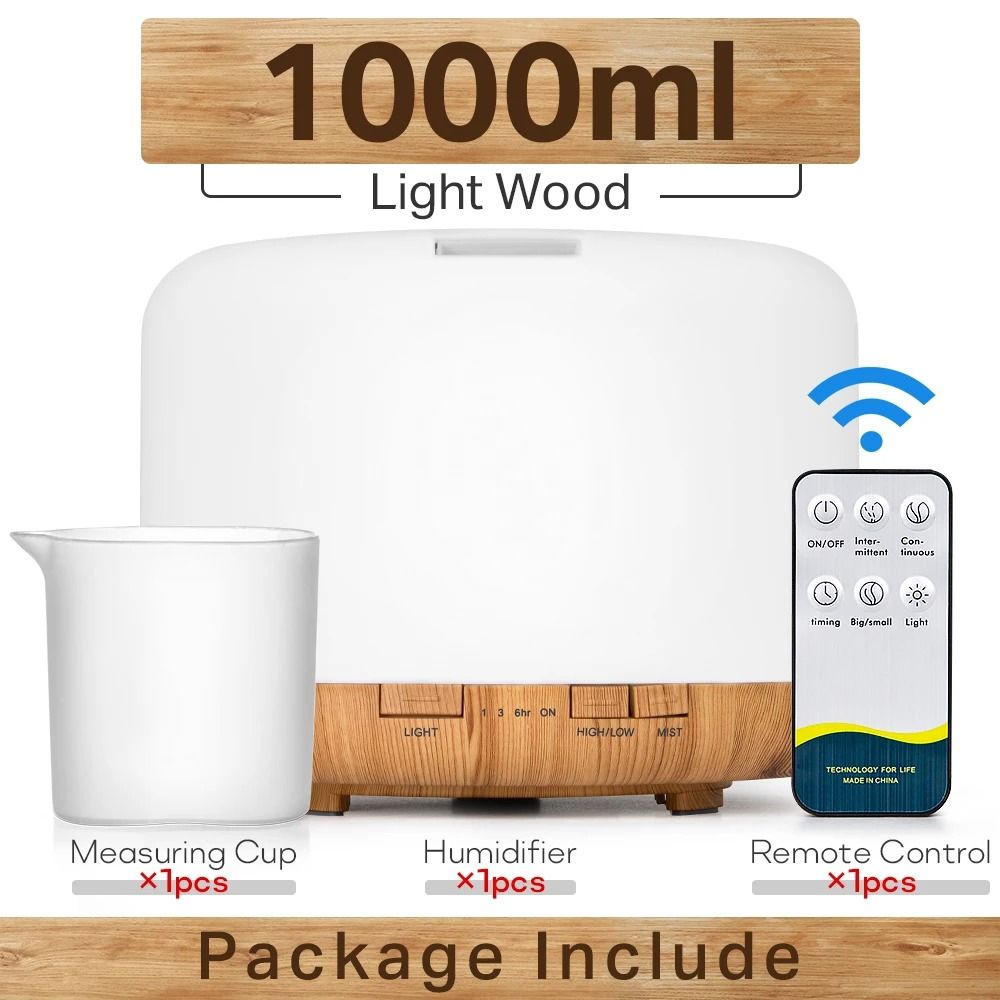 Ultrasonic Essential Oil Diffuser With LED Lights And Remote Control 12