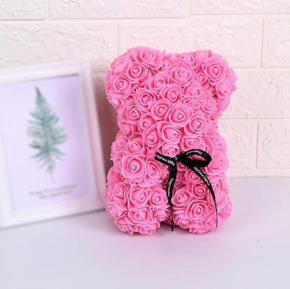 25cm Rose Bear  Artificial Flower Gift For Girlfriend Anniversary  Valentines Day 11