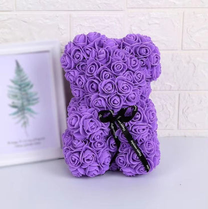 25cm Rose Bear  Artificial Flower Gift For Girlfriend Anniversary  Valentines Day 12