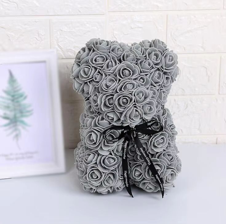 25cm Rose Bear  Artificial Flower Gift For Girlfriend Anniversary  Valentines Day 13