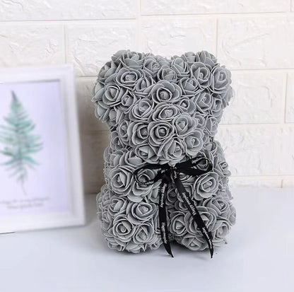 25cm Rose Bear  Artificial Flower Gift For Girlfriend Anniversary  Valentines Day 13