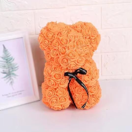 25cm Rose Bear  Artificial Flower Gift For Girlfriend Anniversary  Valentines Day 14