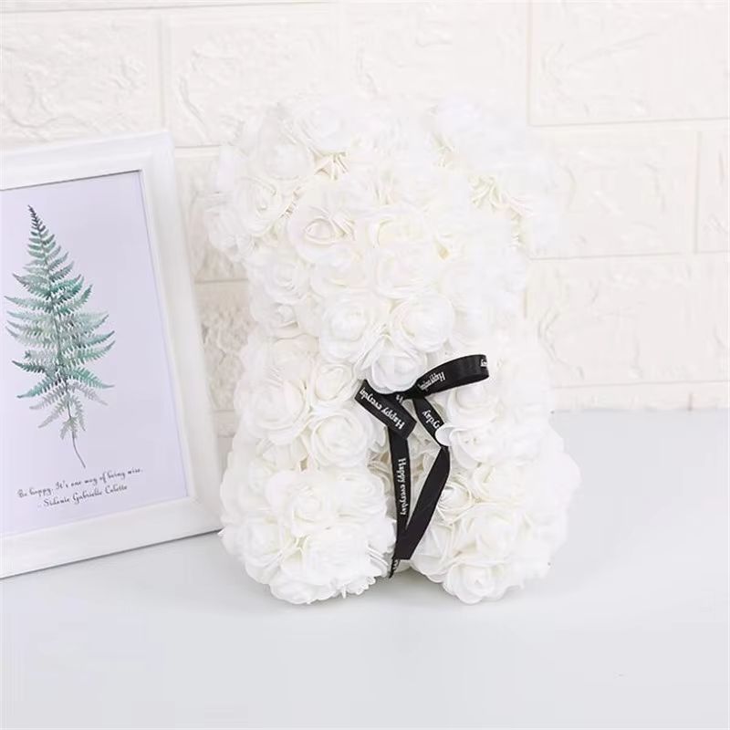 25cm Rose Bear  Artificial Flower Gift For Girlfriend Anniversary  Valentines Day 17