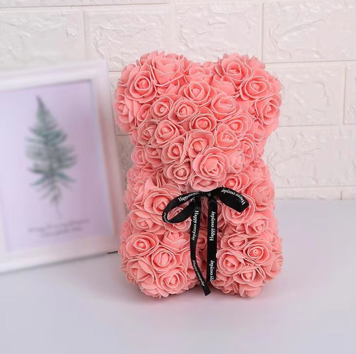 25cm Rose Bear  Artificial Flower Gift For Girlfriend Anniversary  Valentines Day 18
