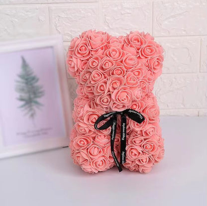 25cm Rose Bear  Artificial Flower Gift For Girlfriend Anniversary  Valentines Day 18