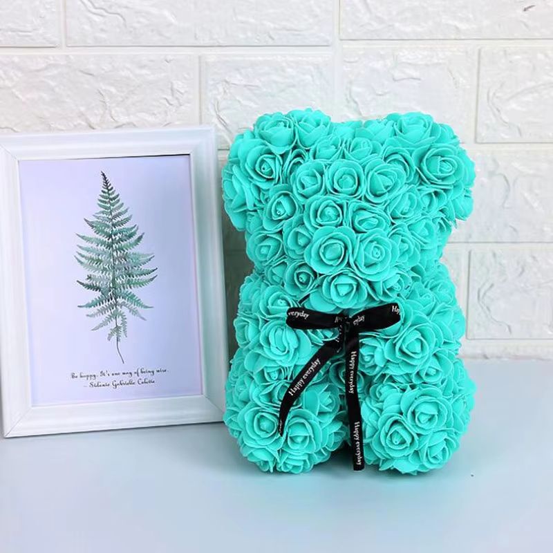 25cm Rose Bear  Artificial Flower Gift For Girlfriend Anniversary  Valentines Day 3