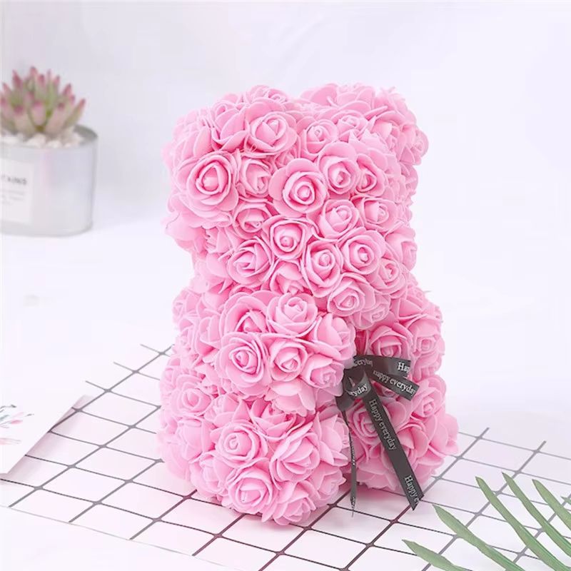 25cm Rose Bear  Artificial Flower Gift For Girlfriend Anniversary  Valentines Day 6