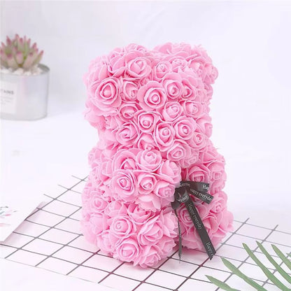 25cm Rose Bear  Artificial Flower Gift For Girlfriend Anniversary  Valentines Day 6
