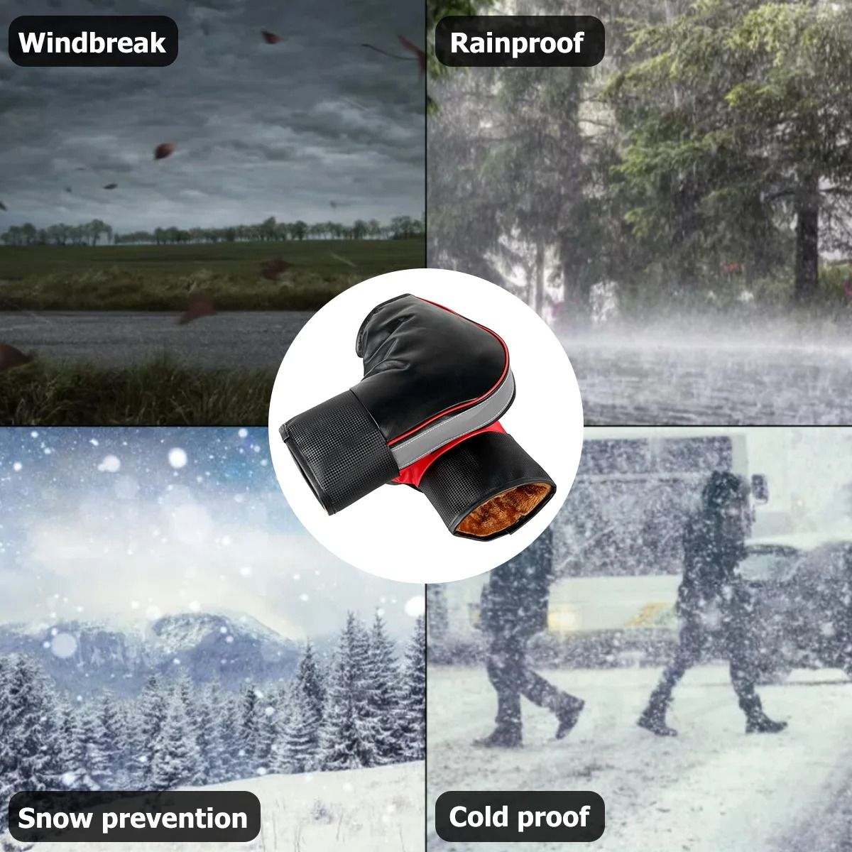Motorcycle Handlebar Muffs Waterproof Winter Hand Warmers 4