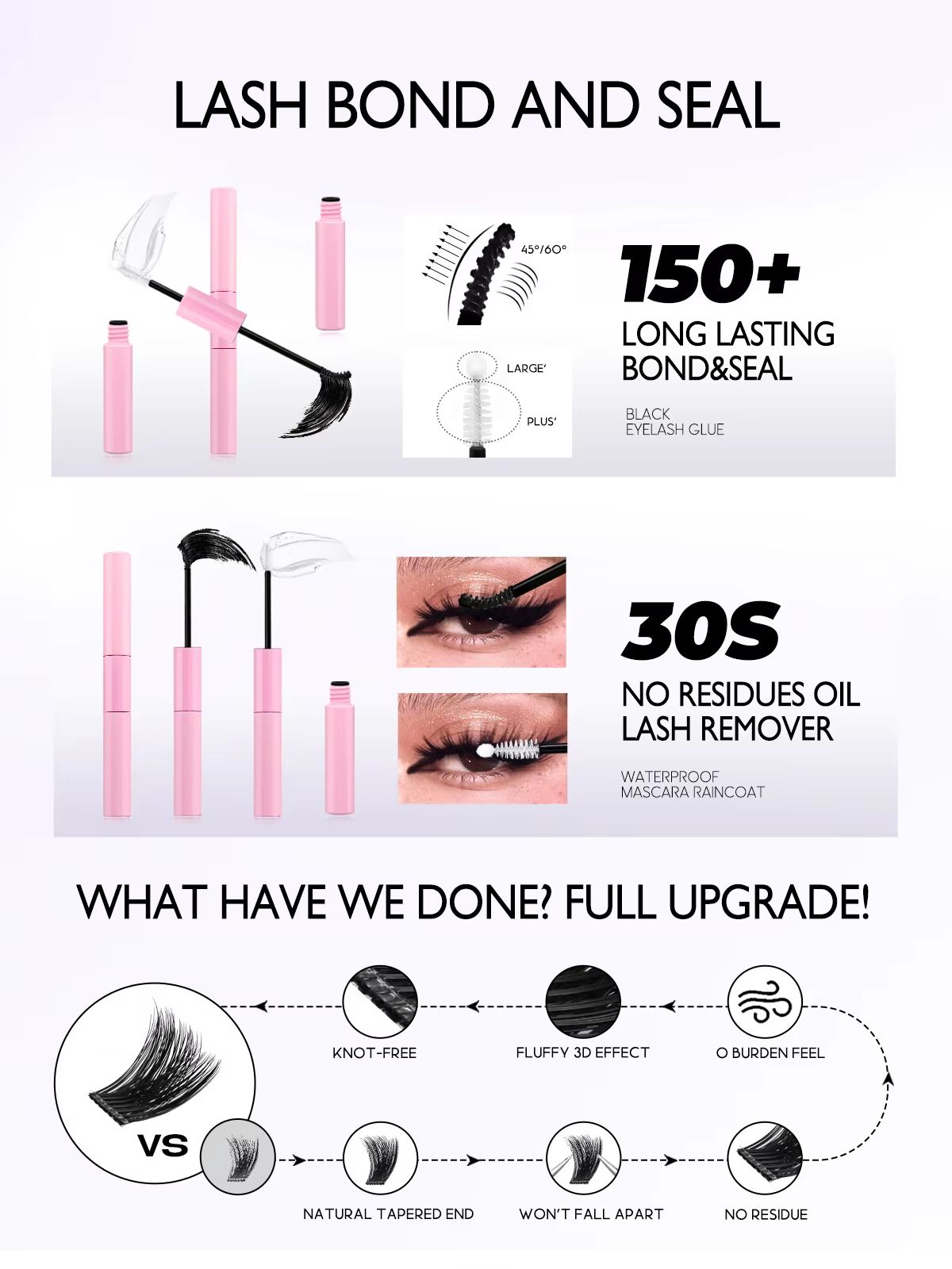 GROINNEYA DIY Eyelash Extension Kit  640Piece Lash Clusters With Bond  Seal For SalonQuality Cat Ey 1
