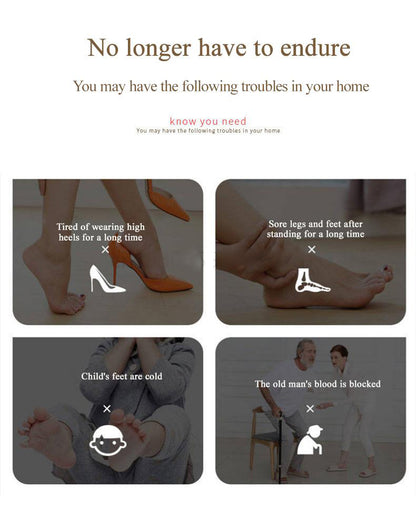 Electric EMS TENS Foot Massager, Muscle Massage Device, Heating Pulse Stimulator for Feet and Legs, Circulation