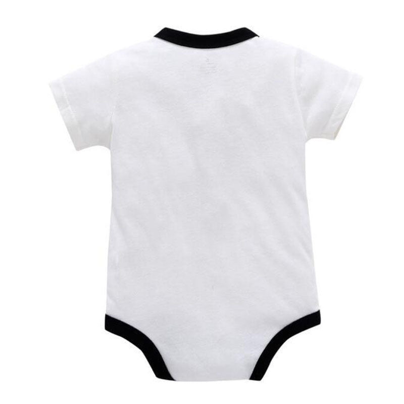 Gentleman Romper for Baby Boys, Newborn Summer Clothing, Cotton Jumpsuit with Tie Print, Short Sleeve Romper