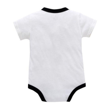 Gentleman Romper for Baby Boys, Newborn Summer Clothing, Cotton Jumpsuit with Tie Print, Short Sleeve Romper