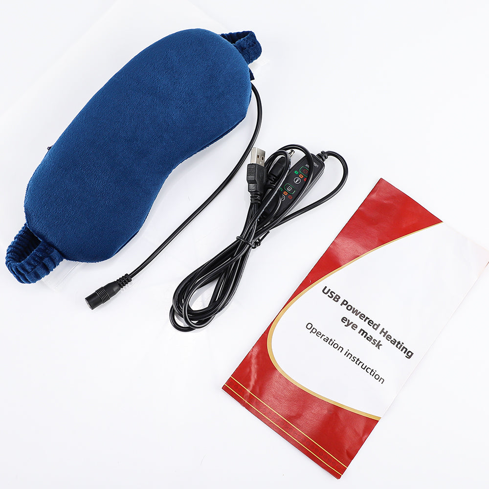 Hot Eye Cover for Night Sleep, USB Eye Massager Heated Eye Shade, Travel Office Eye Mask, Relieve Eye Fatigue