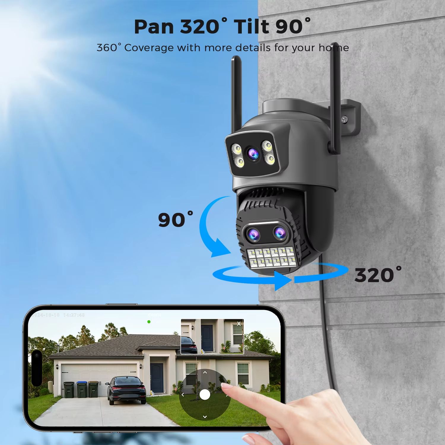 BESDER 15MP WiFi PTZ Outdoor Security Camera With Dual Lens  Human Detection 2
