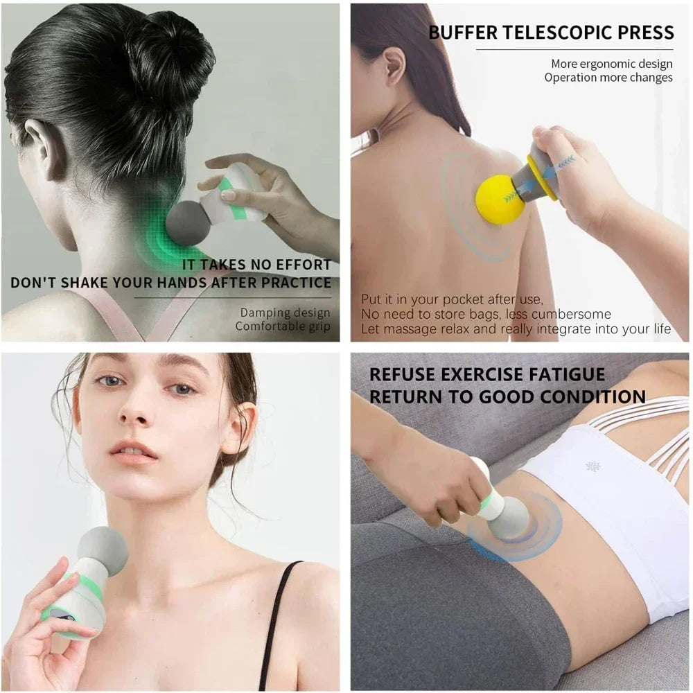 Mini Massager Gun Massage Gun, 35DB Ultra Quiet Portable, Electric Handheld Body Massager, Type-C Charging