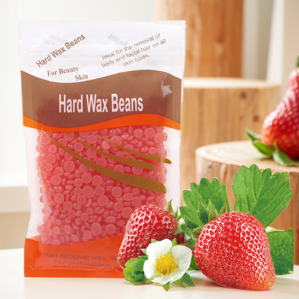 Depilatory Hard Wax Beans, Stripless Waxing Beans for Face, Underarm, and Bikini Line, with Natural Ingredients