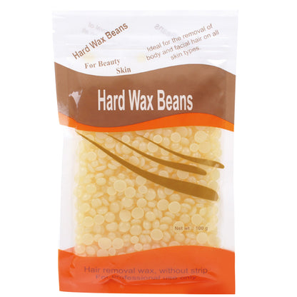 Depilatory Hard Wax Beans, Stripless Waxing Beans for Face, Underarm, and Bikini Line, with Natural Ingredients
