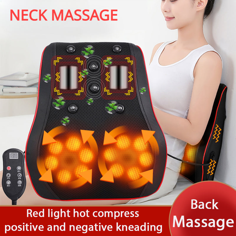 Heating Vibrating Massage Device, Electric Shiatsu Head Neck Cervical Traction, Car Back Body Massager Pillow