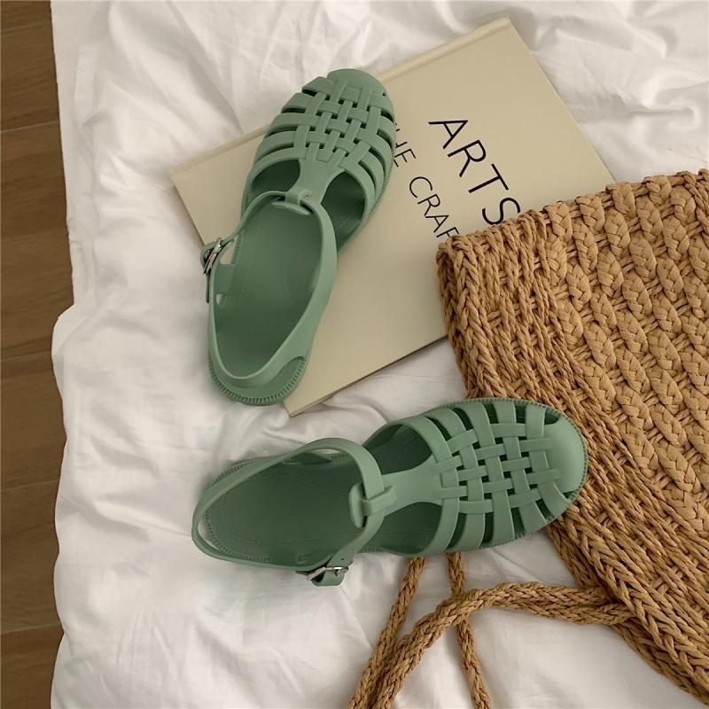 Gladiator Style Women Rome Sandals Soft PVC Summer Shoes Peep Toe Cutout Design Girls Student Stree 7