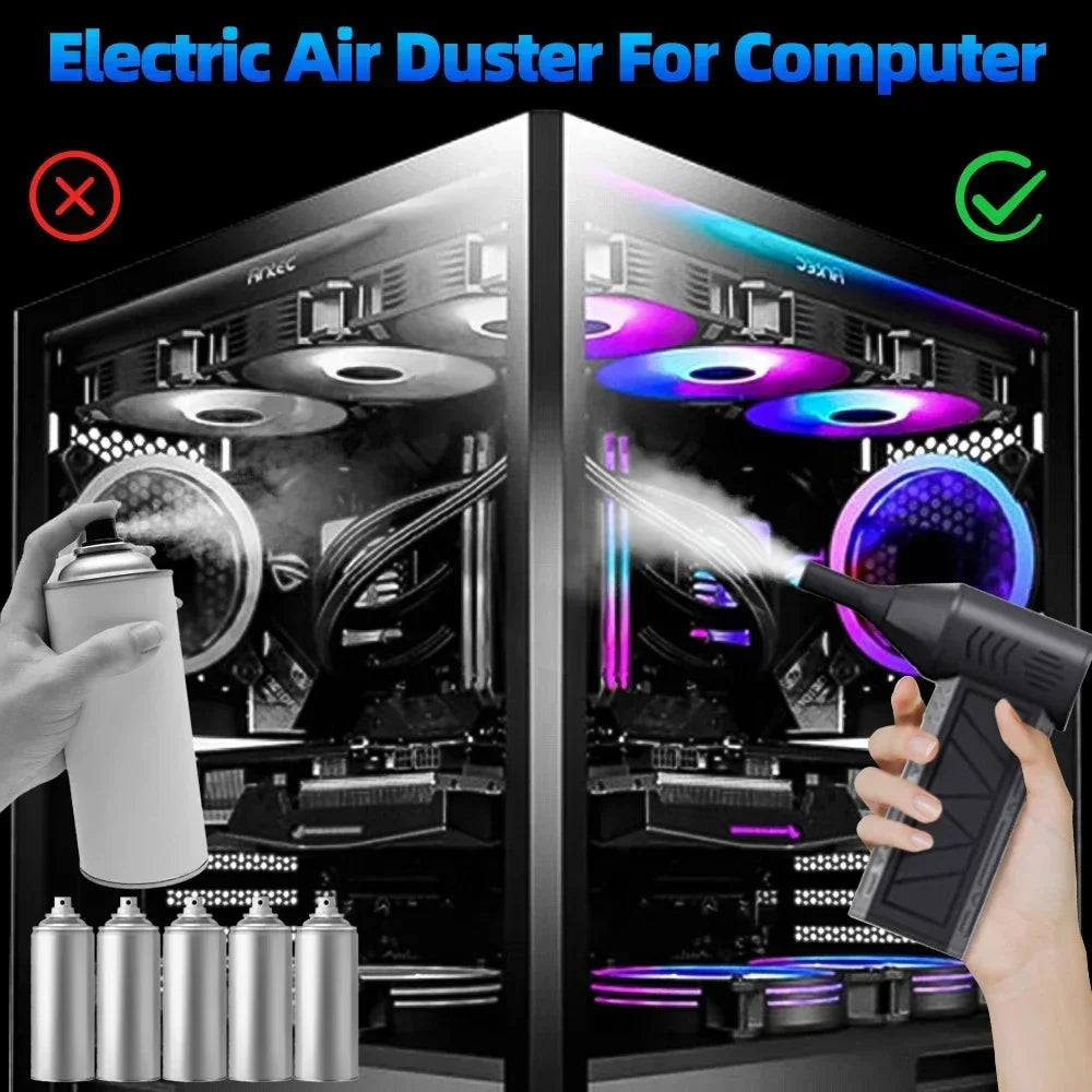 Rechargeable Electric Turbo Jet Fan, 130000 RPM Mini Air Blower, Air Duster, 3 Gear Turbo Blower, Industrial Duct Fan