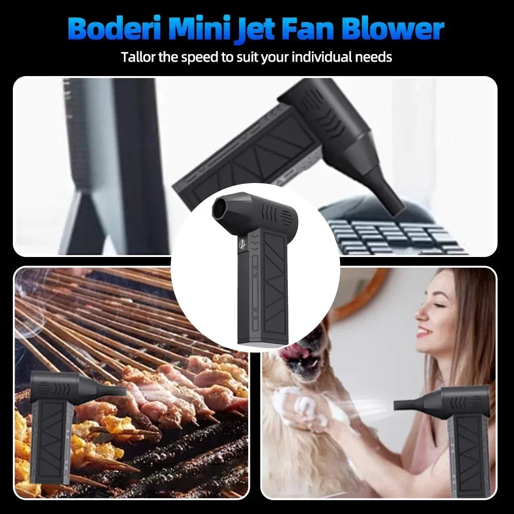 Rechargeable Electric Turbo Jet Fan, 130000 RPM Mini Air Blower, Air Duster, 3 Gear Turbo Blower, Industrial Duct Fan