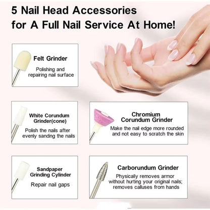 YIKOOLIN Portable Electric Nail Drill With 4 Speeds  Cuticle Trimmer 3