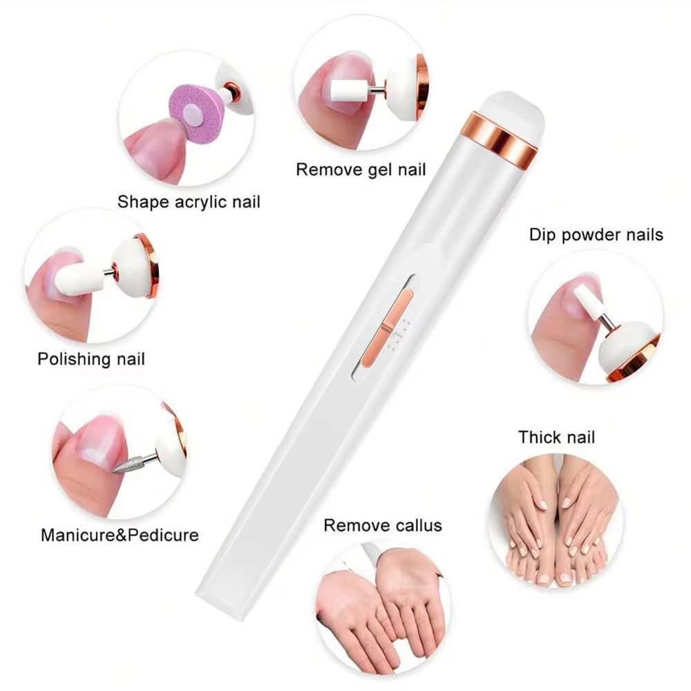 YIKOOLIN Portable Electric Nail Drill With 4 Speeds  Cuticle Trimmer 4
