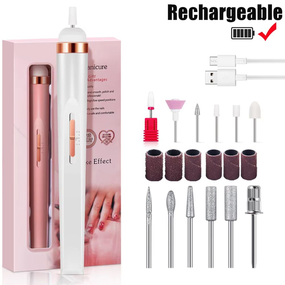 YIKOOLIN Portable Electric Nail Drill With 4 Speeds  Cuticle Trimmer 7