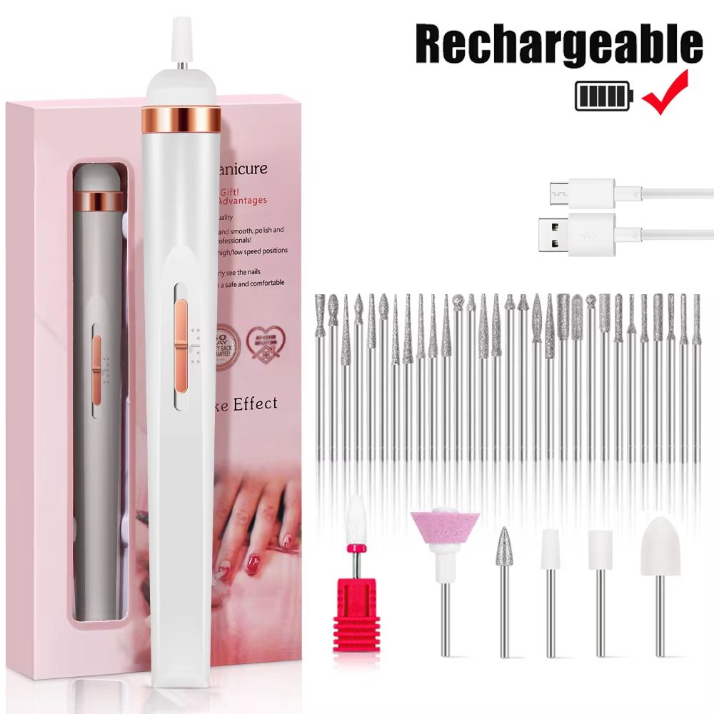 YIKOOLIN Portable Electric Nail Drill With 4 Speeds  Cuticle Trimmer 10