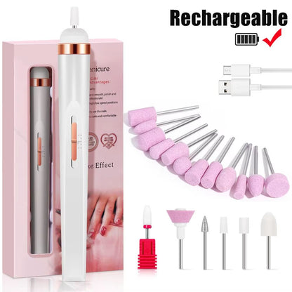 YIKOOLIN Portable Electric Nail Drill With 4 Speeds  Cuticle Trimmer 12