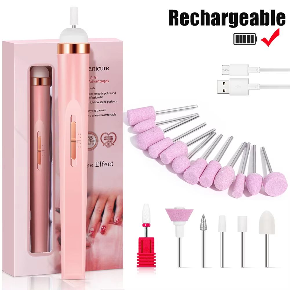 YIKOOLIN Portable Electric Nail Drill With 4 Speeds  Cuticle Trimmer 13
