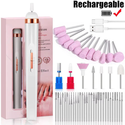 YIKOOLIN Portable Electric Nail Drill With 4 Speeds  Cuticle Trimmer 14