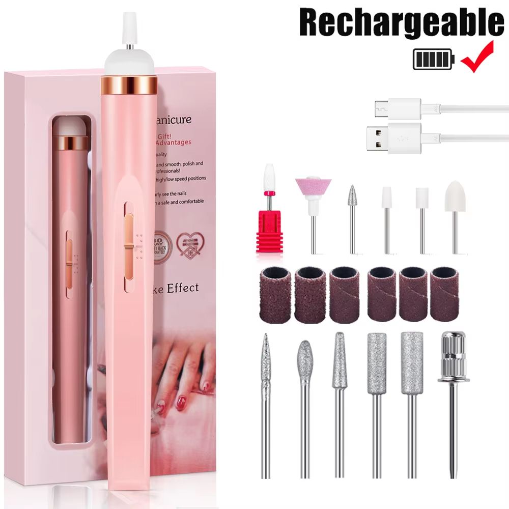 YIKOOLIN Portable Electric Nail Drill With 4 Speeds  Cuticle Trimmer 8