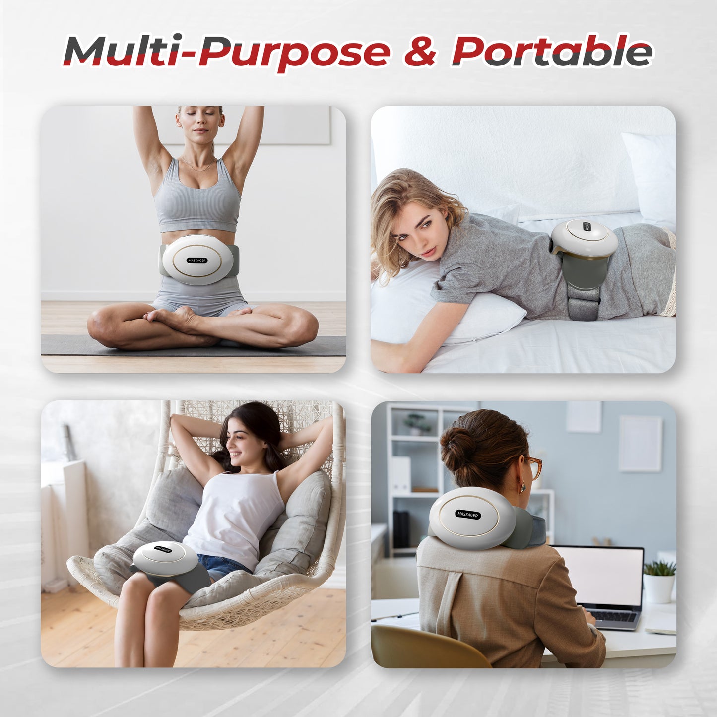 Electric Stomach Massager, Automatic Abdominal Massager Machine for Flattening Belly, Multi-use for Waist, Back, Neck