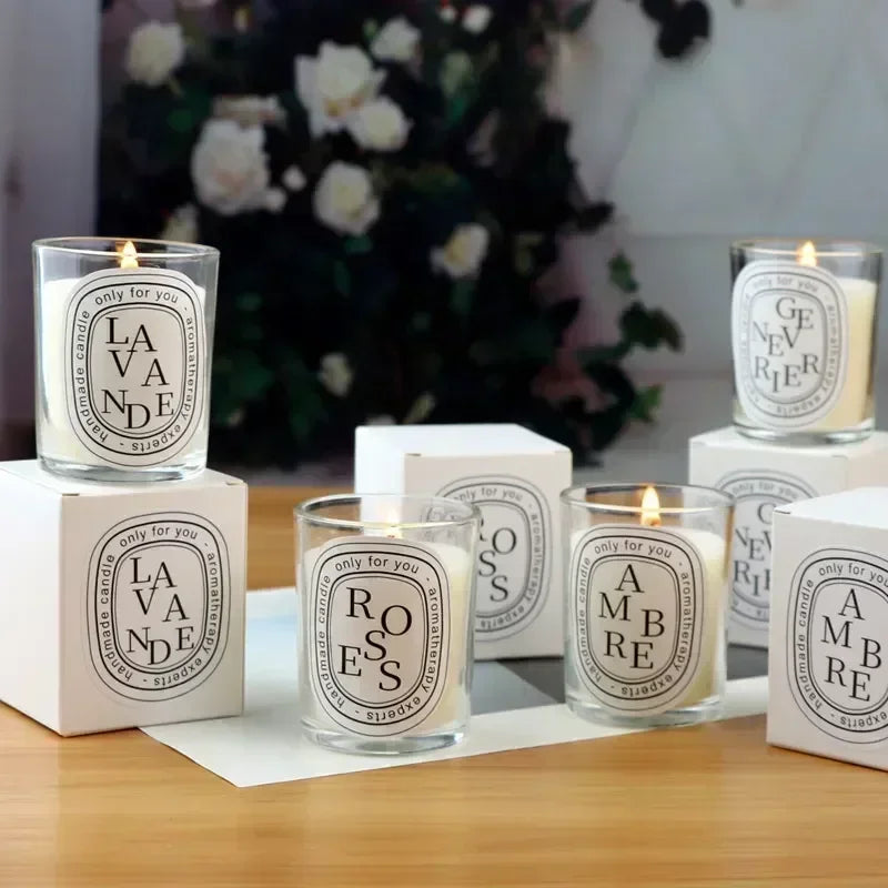 Elegant Wedding Gift, Clear Scented Candle in Crystal Glass Jar, Long Lasting Fragrance