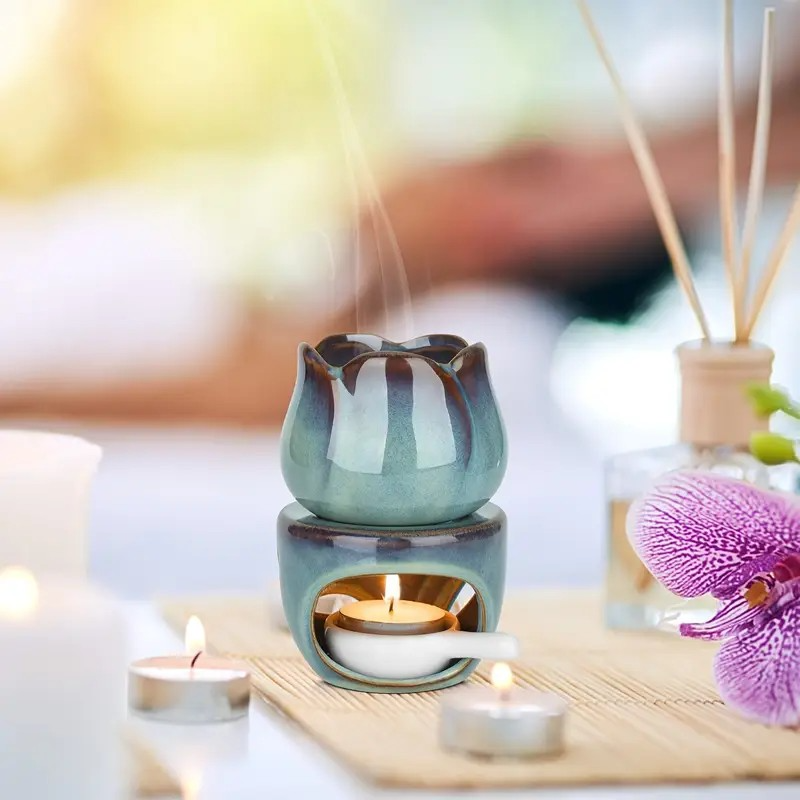 Ceramic Tulip Oil Diffuser And Wax Warmer Dual Use Aromatherapy Diffuser Zen Home Decor Relaxing Gi 1