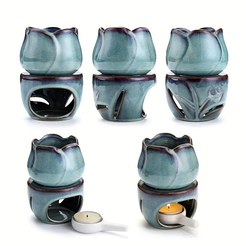 Ceramic Tulip Oil Diffuser And Wax Warmer Dual Use Aromatherapy Diffuser Zen Home Decor Relaxing Gi 3