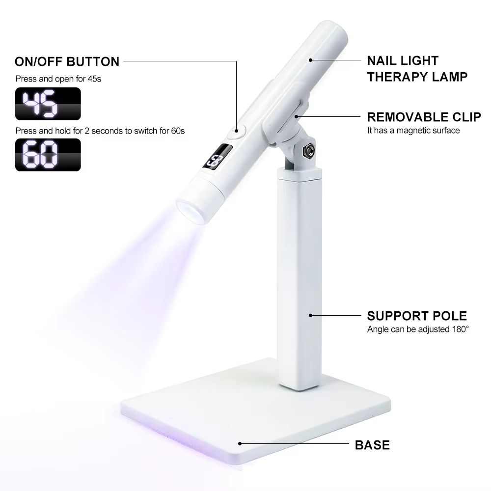 ProGlow Rechargeable UV LED Nail Lamp With Display  Removable Stand 1
