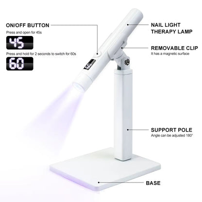 ProGlow Rechargeable UV LED Nail Lamp With Display  Removable Stand 1