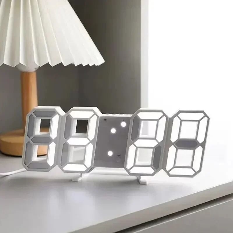 3D LED Digital Alarm Clock With Date And Temperature Display 3