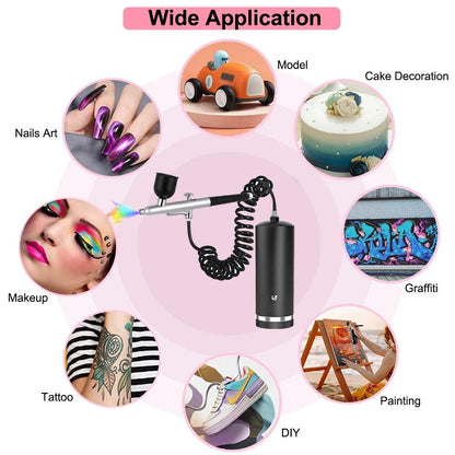 Portable Airbrush Kit With Compressor And Spray Gun For Painting And Crafts 2