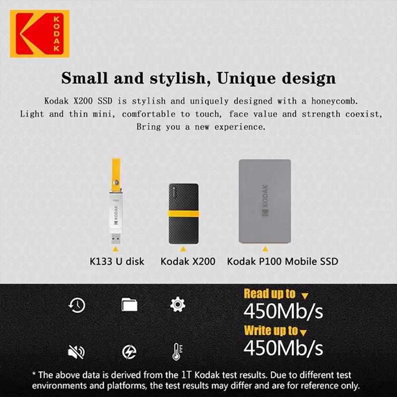 KODAK X200 Portable External SSD USB 31  HighSpeed Mini Solid State Drive 3